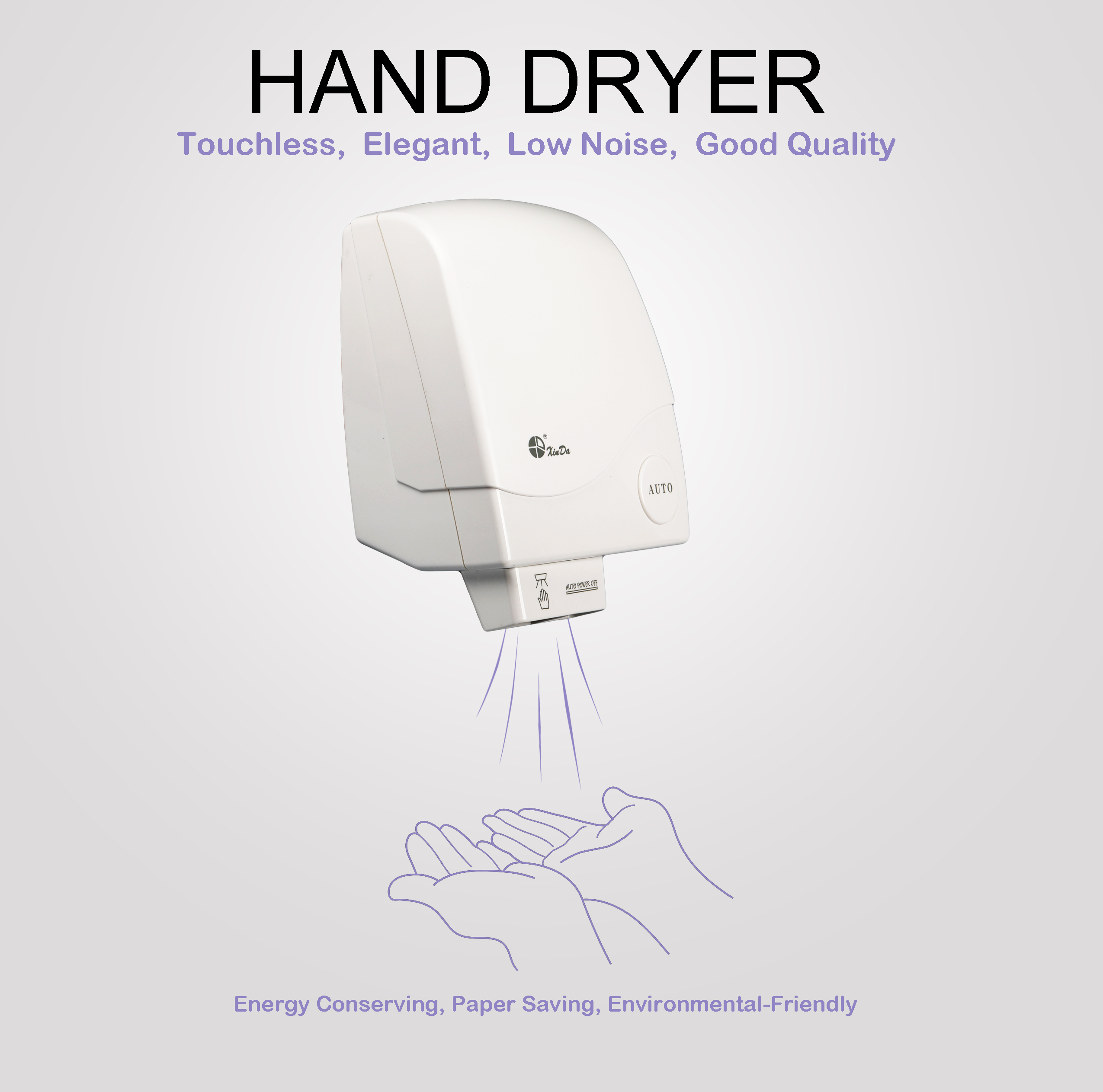 XinDa GSX1900 Автоматическая индукционная ванная комната с настенным креплением для мытья рук, сушилка для рук, сушилка для рук