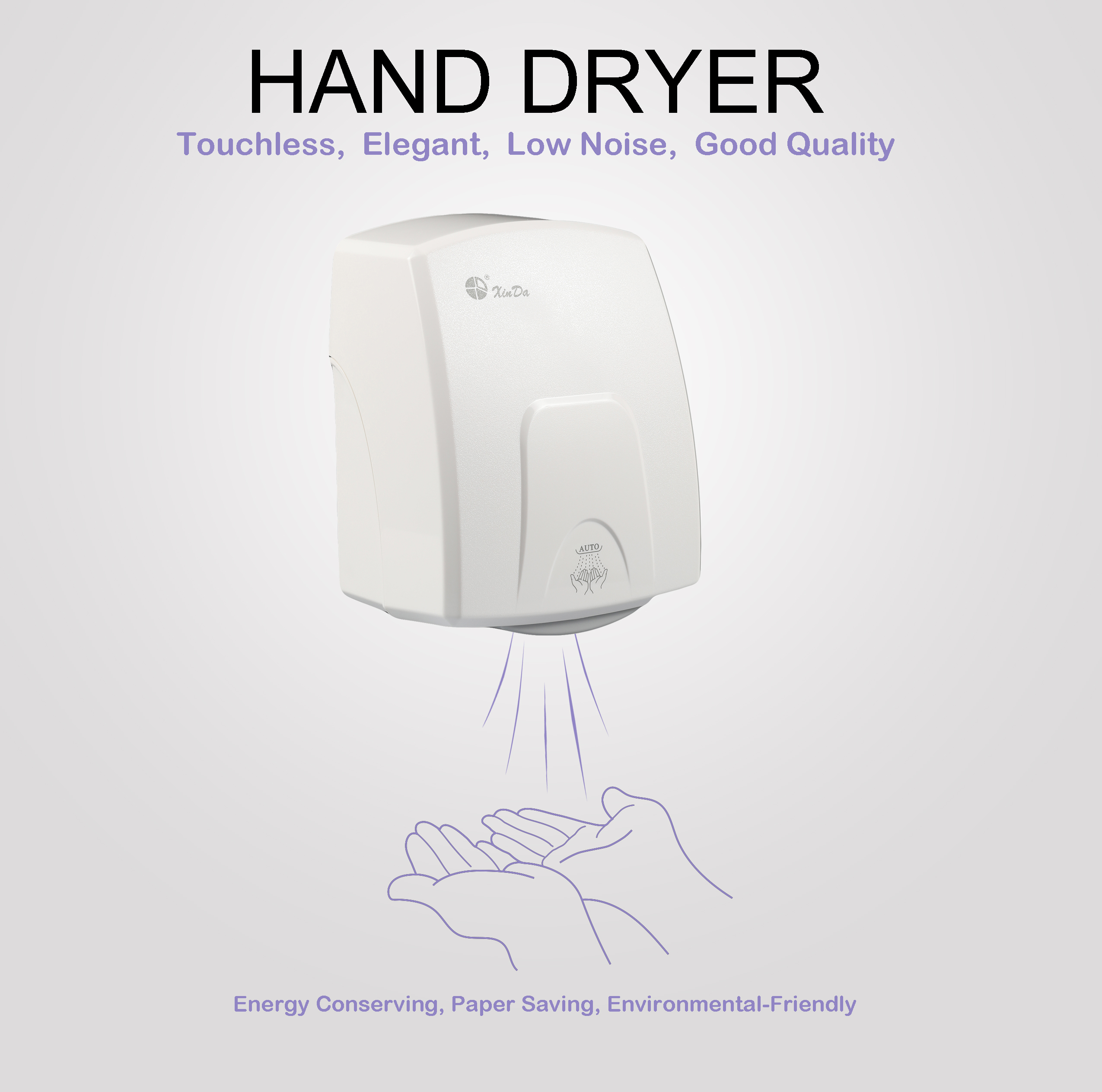 XinDa GSQ150 автоматический инфракрасный датчик пластиковые профессиональные сушилки для рук для ванной комнаты сушилка для рук