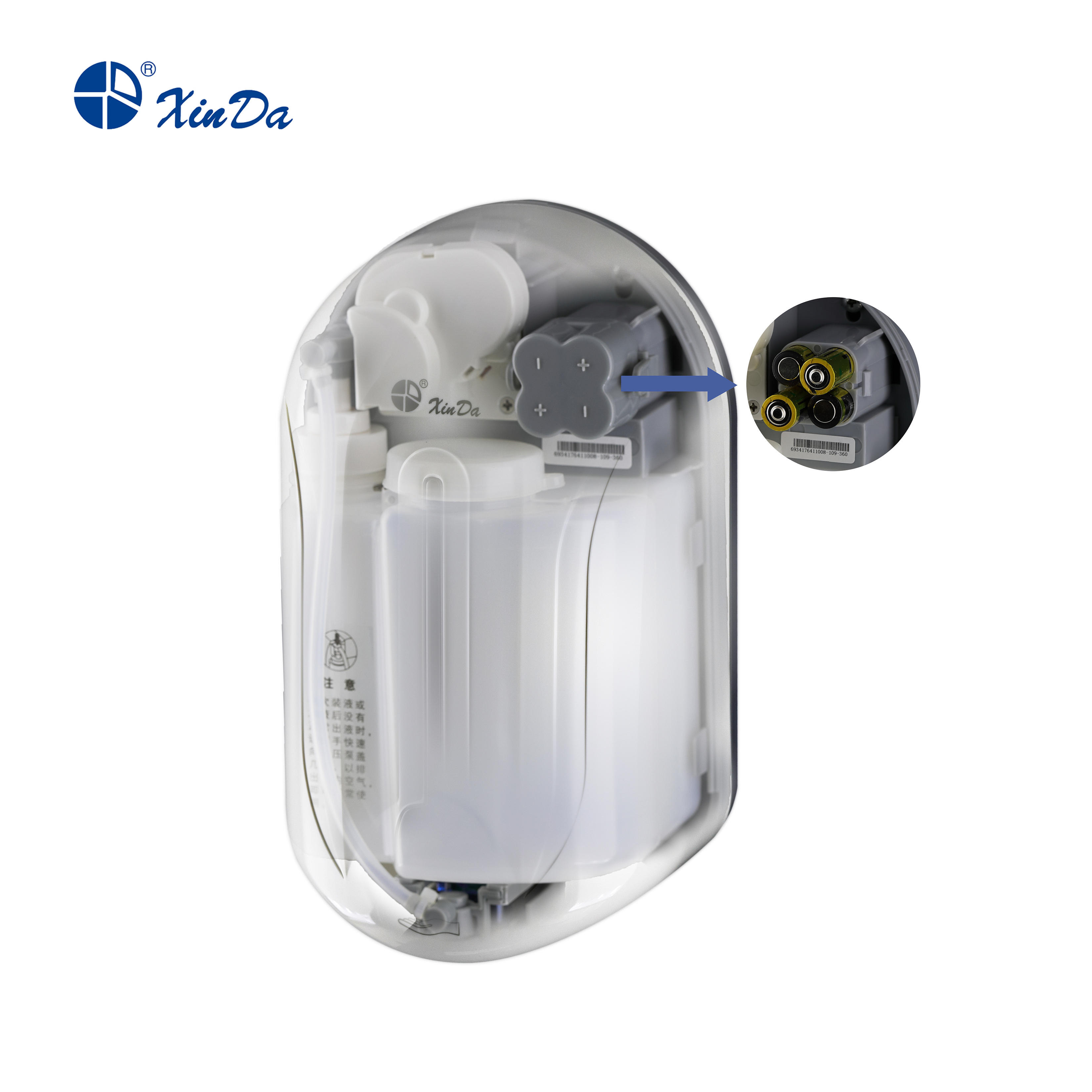 Xinda XDQ 110 Автоматический распылитель / капельный дозатор для дезинфекции Пластиковый дозатор мыла для бизнеса PLA 1 мл Morden